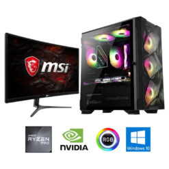 AMD RYZEN 5 PRO 4650G | RTX 3050 8GB | 16GB RAM | Monitor – Custom Gaming Desktop