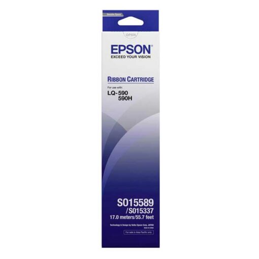 Epson LQ-590 Black Original Ribbon Cartridge (S015589)
