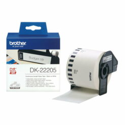 Brother DK-22205 Original Black on White Continuous Paper Tape (62mm x 30.48m)