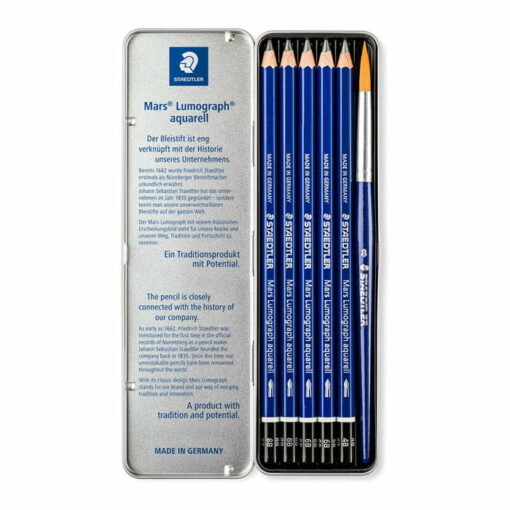 Staedtler Original Case Containing Graphite Pencils in Assorted Degrees and 1 Brush 5 Pack