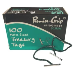 Premier Grip 152mm Metal Ended Treasury Tags – Pack of 100