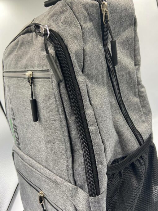 Gray bag with green lines