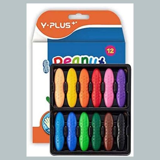 Wax crayon set Y-Plus Peanut, 12 colors الوان شمعية صحية