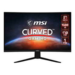 MSI Gaming Monitor G273CQ Curved 1500R, 27″ WQHD, 170Hz, 1ms VA FreeSync Premium, adjustable, HDR Ready, Black / 3 Years Warranty