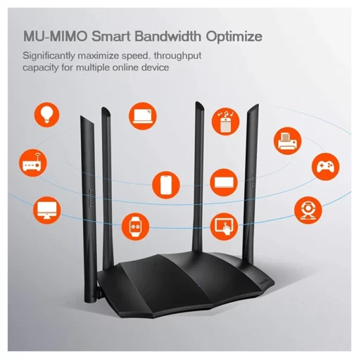 Tenda Ac8 Ac1200 Mu-Mimo Wireless Gigabit Router