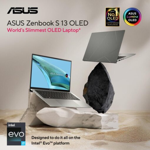 ASUS Zenbook s13 13.3″ OLED Core i7-1355U, 512GB SSD, 13th Gen, Basalt Grey Aluminum, Windows 11 Home